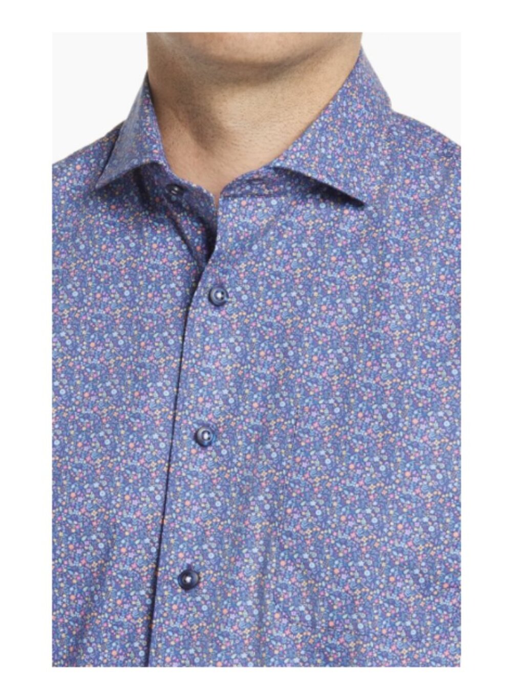 Johnnie-O Talley Floral Short Sleeve Button Up Shirt Causal Preppy Size Large - Picture 2 of 12